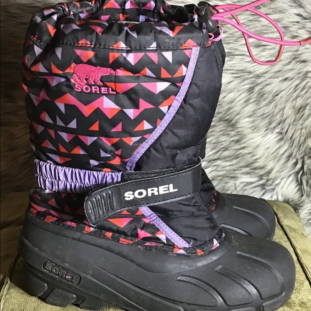 Sorel winter boots waterproof size 5 black/pink - Picture 4 of 11